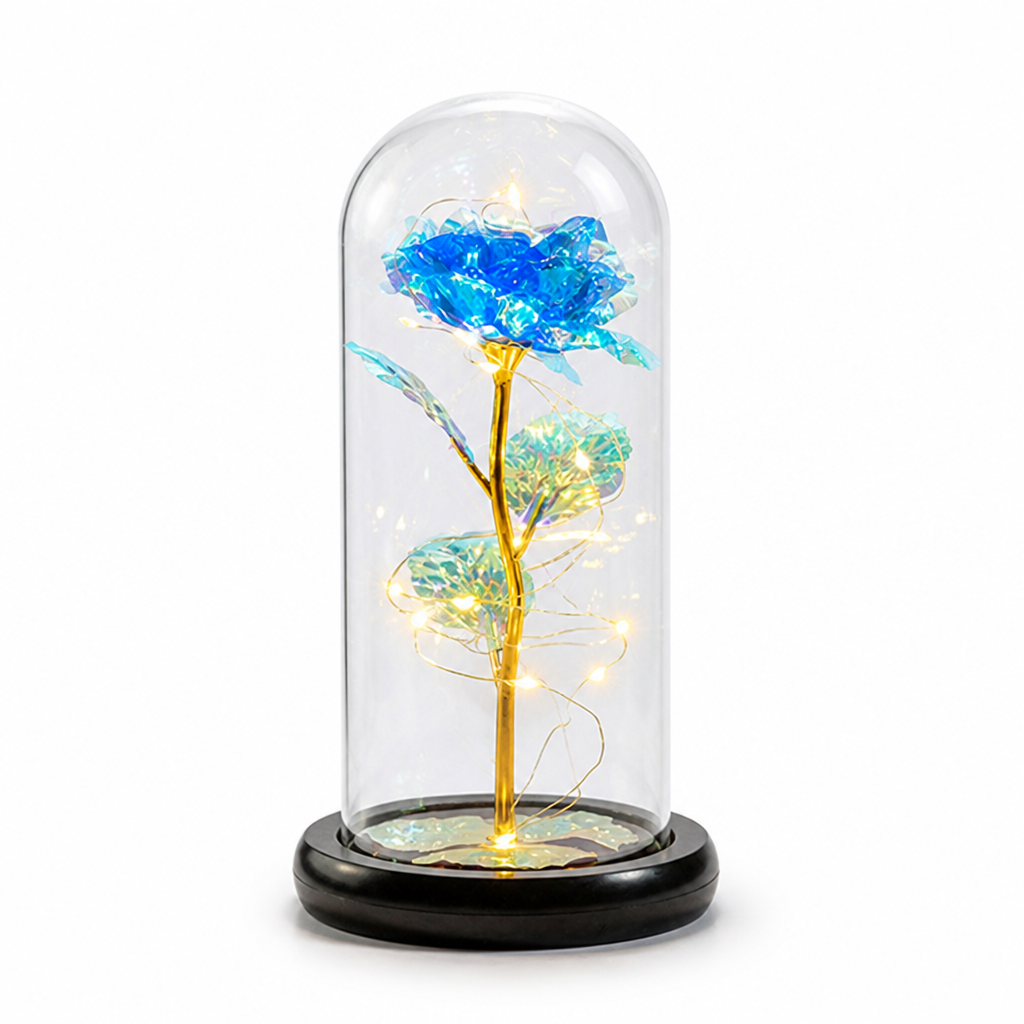 LED-Illuminated Borosilicate Glass Dome Light (Battery-Operated)