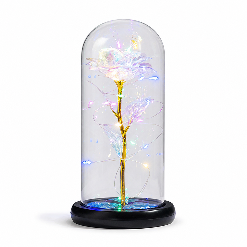 LED-Illuminated Borosilicate Glass Dome Light (Battery-Operated)