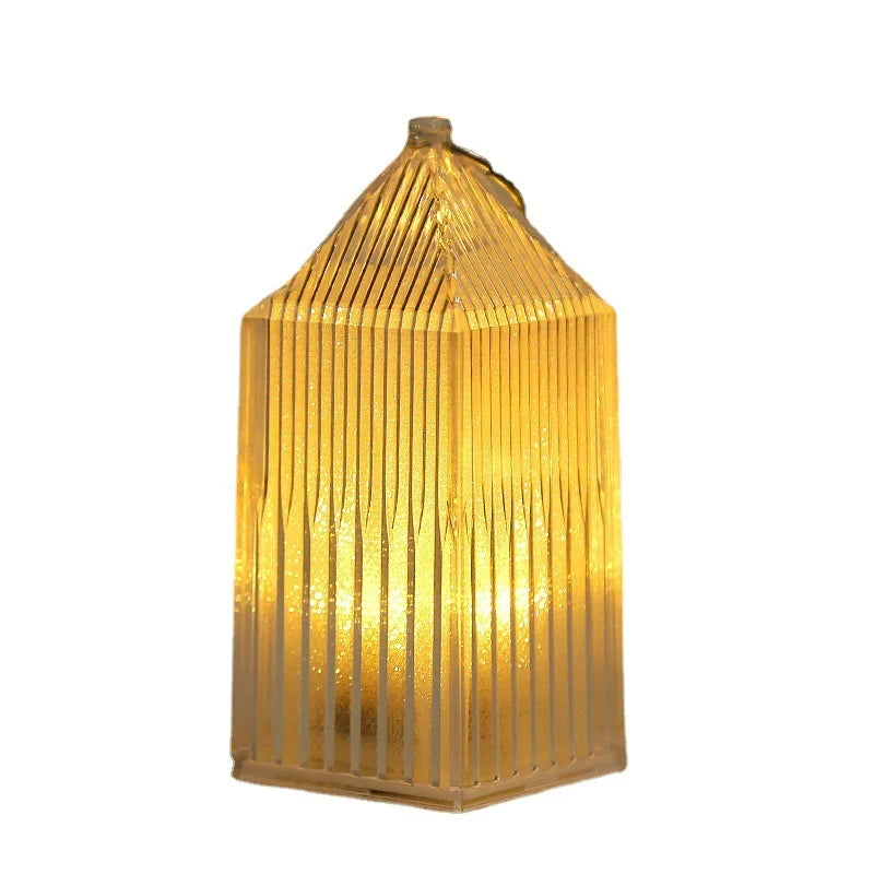 LED Lantern Crystal Finish Warm Light