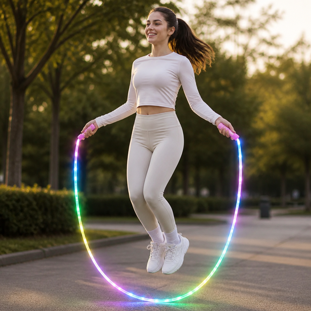 LED Light Adjustable Jump Rope (Non-Slip Handles)