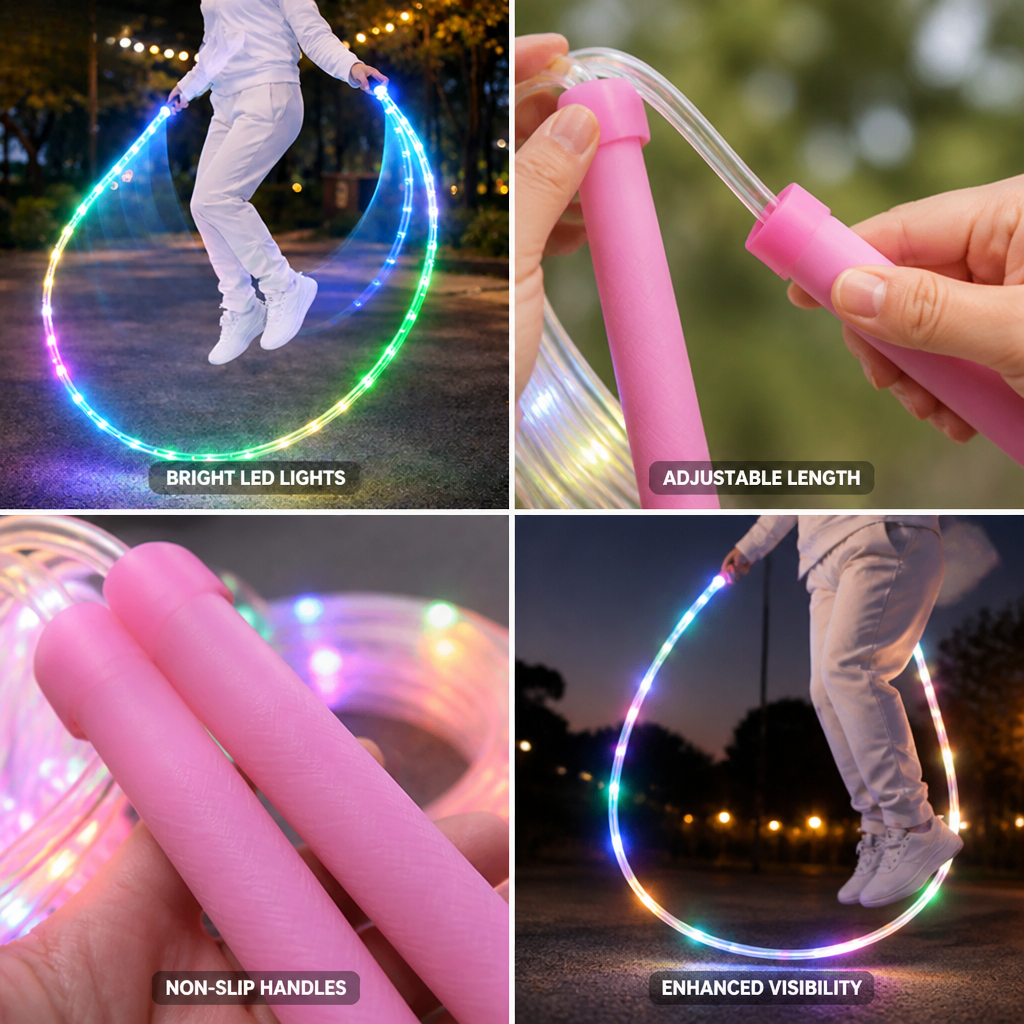 LED Light Adjustable Jump Rope (Non-Slip Handles)