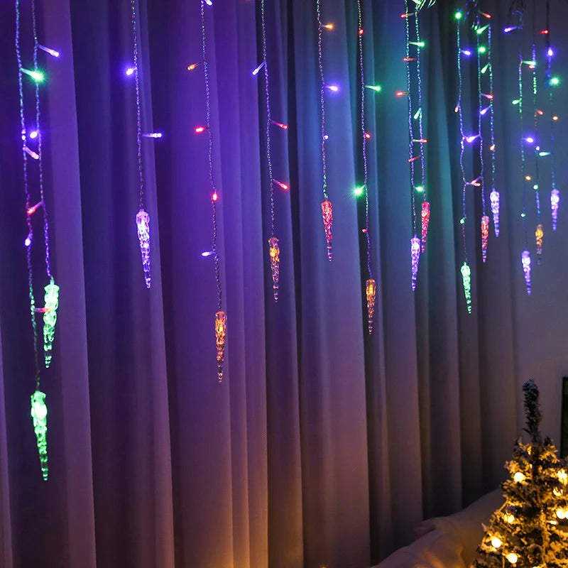 LED Light Curtain Remote Control Winter Designs