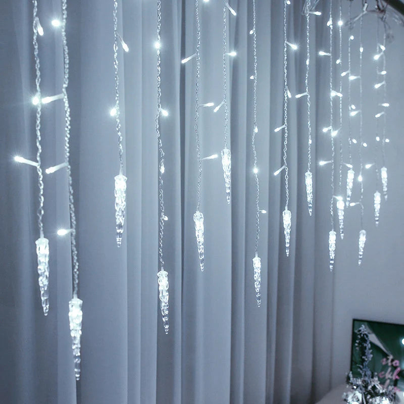 LED Light Curtain Remote Control Winter Designs