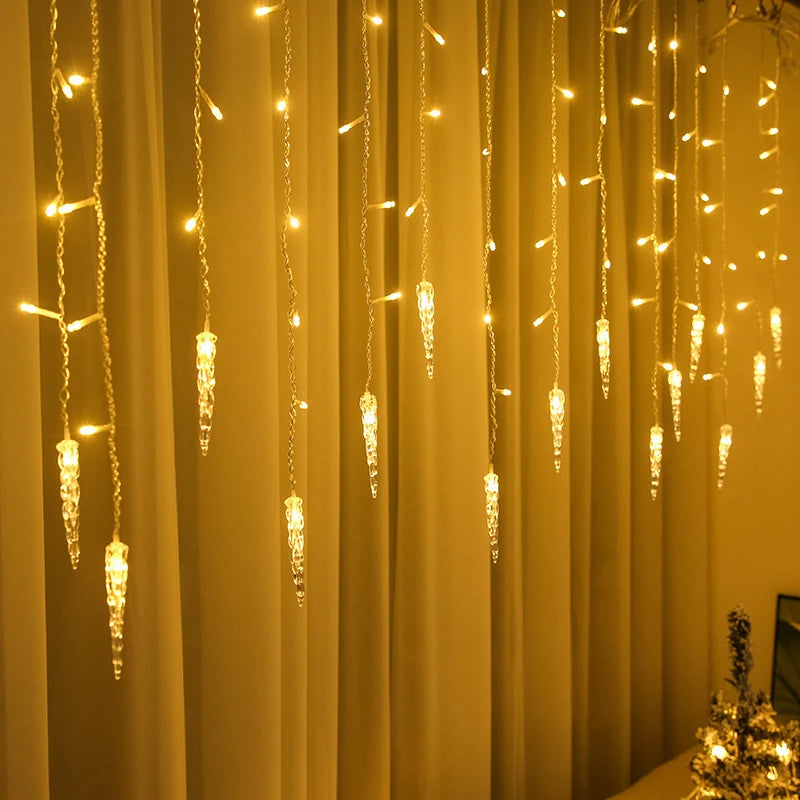 LED Light Curtain Remote Control Winter Designs