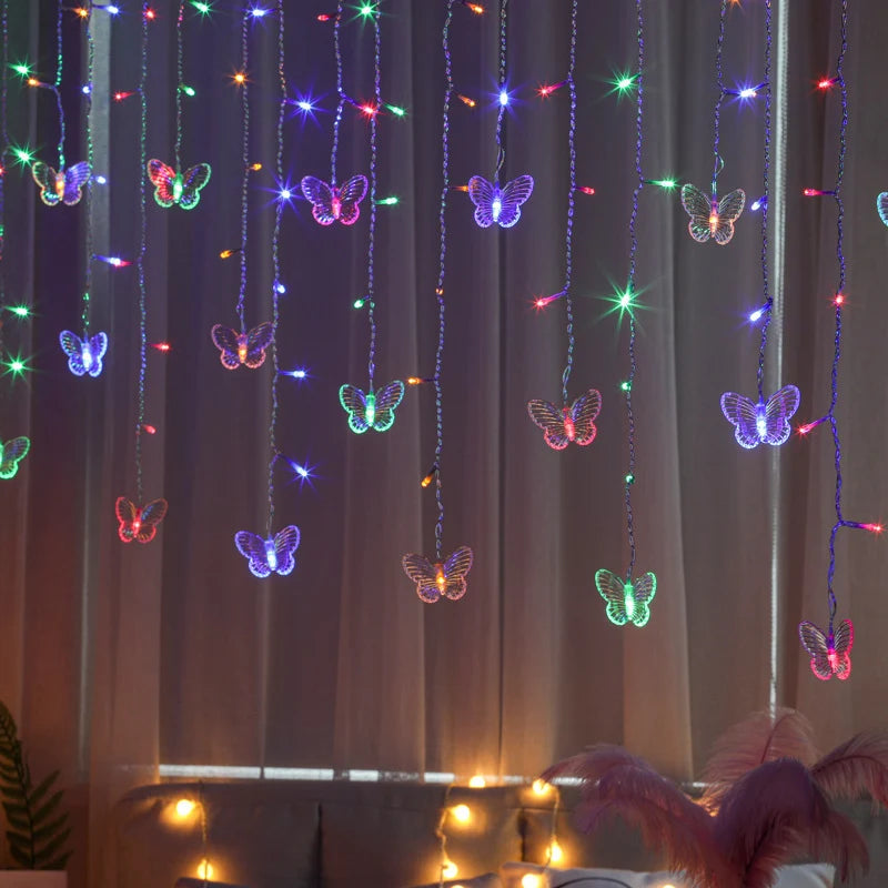 LED Light Curtain Remote Control Winter Designs