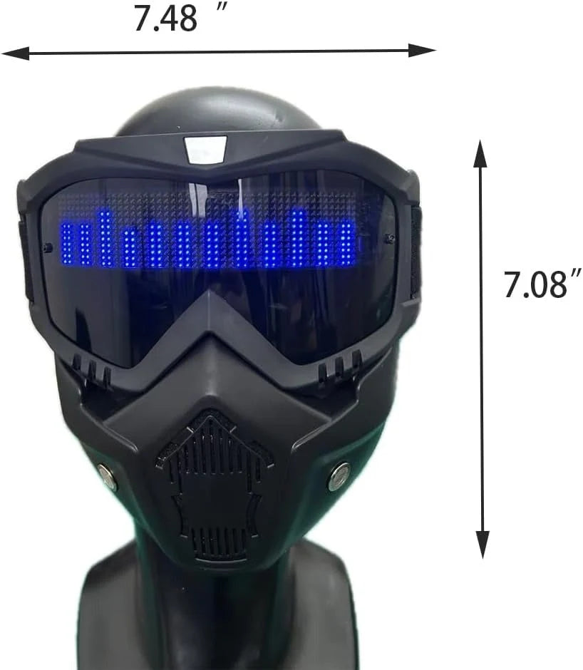 LED Mask App-Controlled Custom Display 8-Hour Runtime