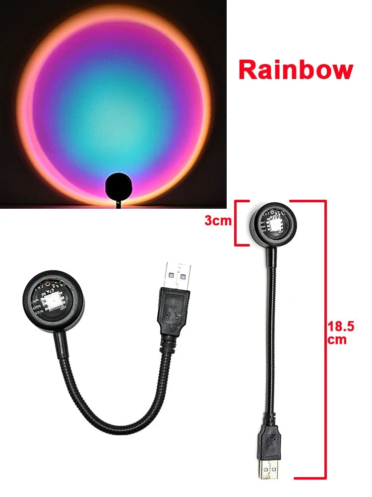 LED Night Light USB-Powered Multicolor Sunset Glow