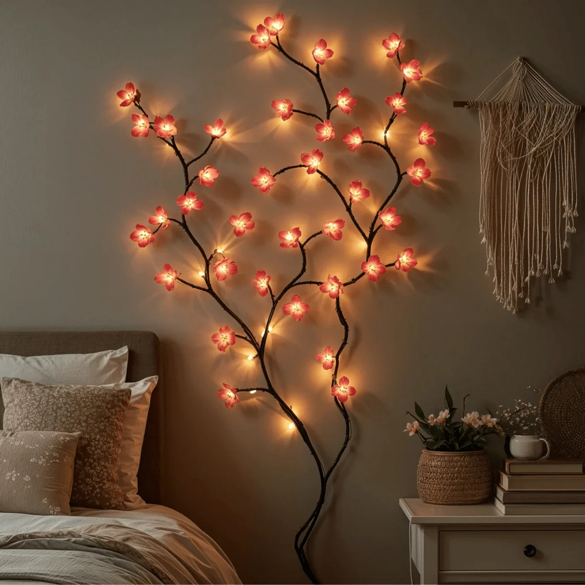 LED String Lights Warm White & Pink USB Powered 72 Lights