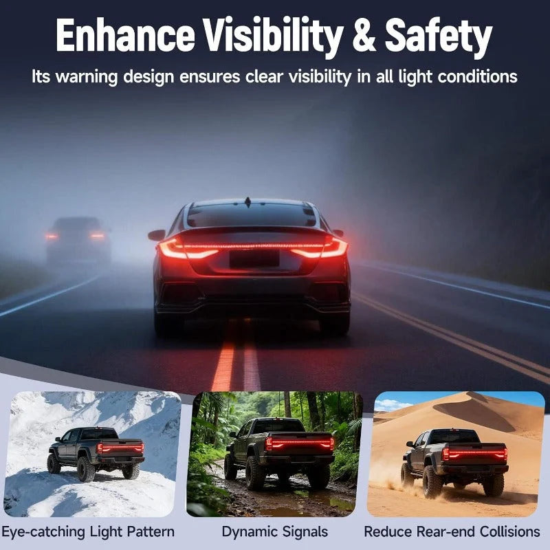 LED Tailgate Light Bar Sequential Turn Signals IP67 Waterproof