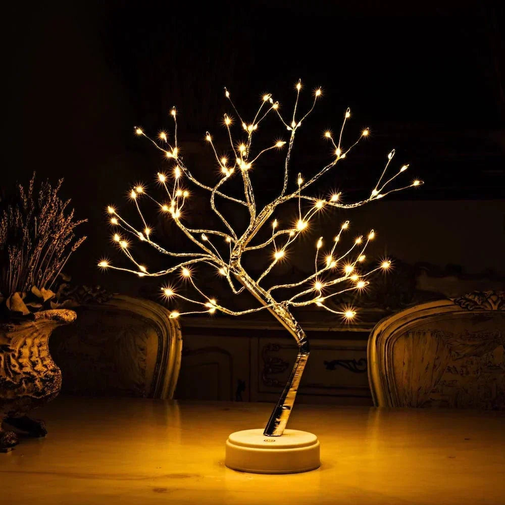 LED Tree Lamp Bendable Branches Warm LED Dual Power