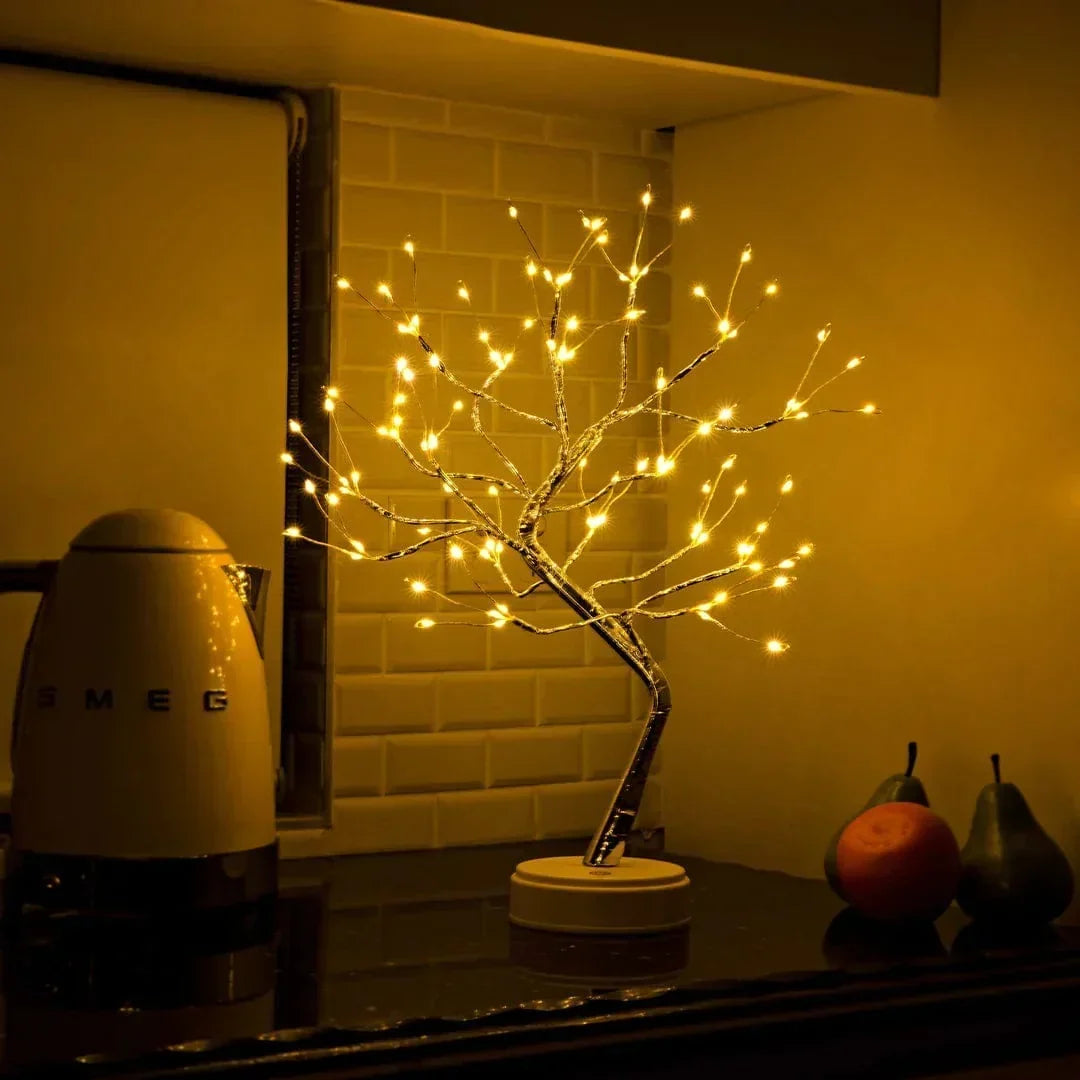 LED Tree Lamp Bendable Branches Warm LED Dual Power