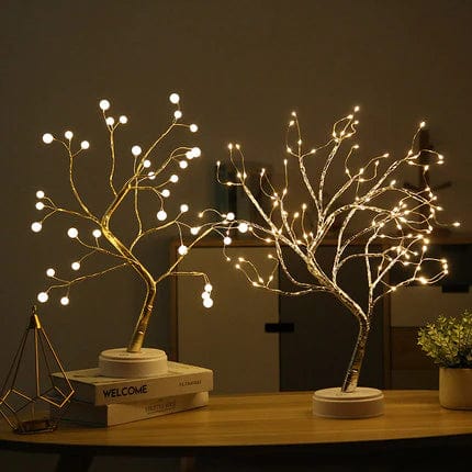 LED Tree Lamp Bendable Branches Warm LED Dual Power