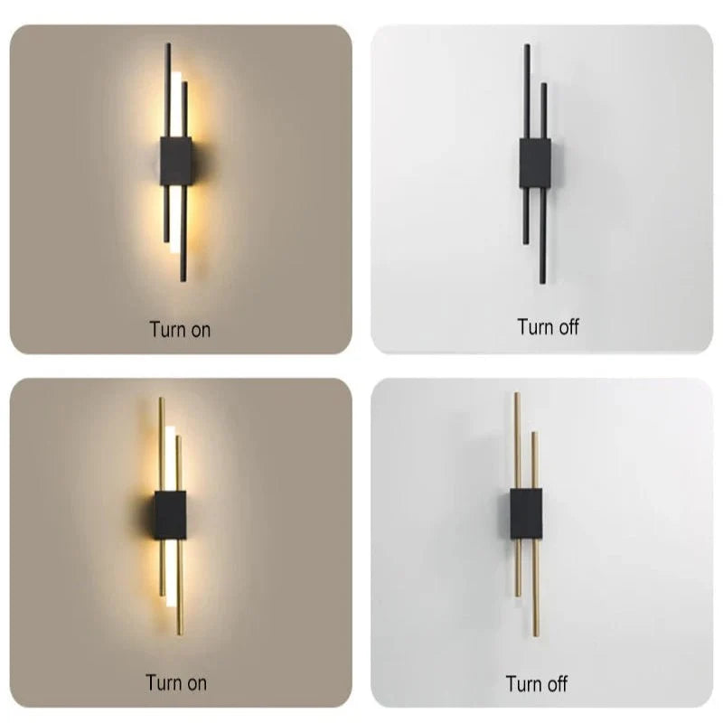 LED Wall Light Metal Acrylic Three Color Temperatures