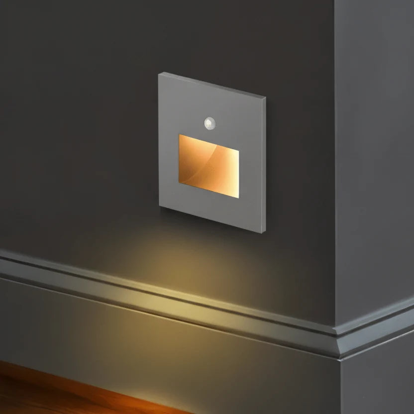 LED Wall Light Motion Sensor Warm White Aluminum