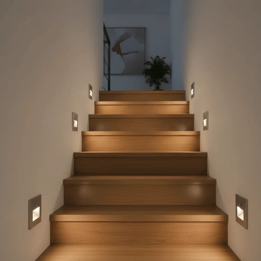 LED Wall Light Motion Sensor Warm White Aluminum