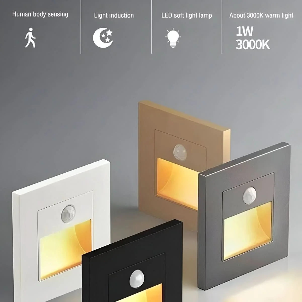 LED Wall Light Motion Sensor Warm White Aluminum