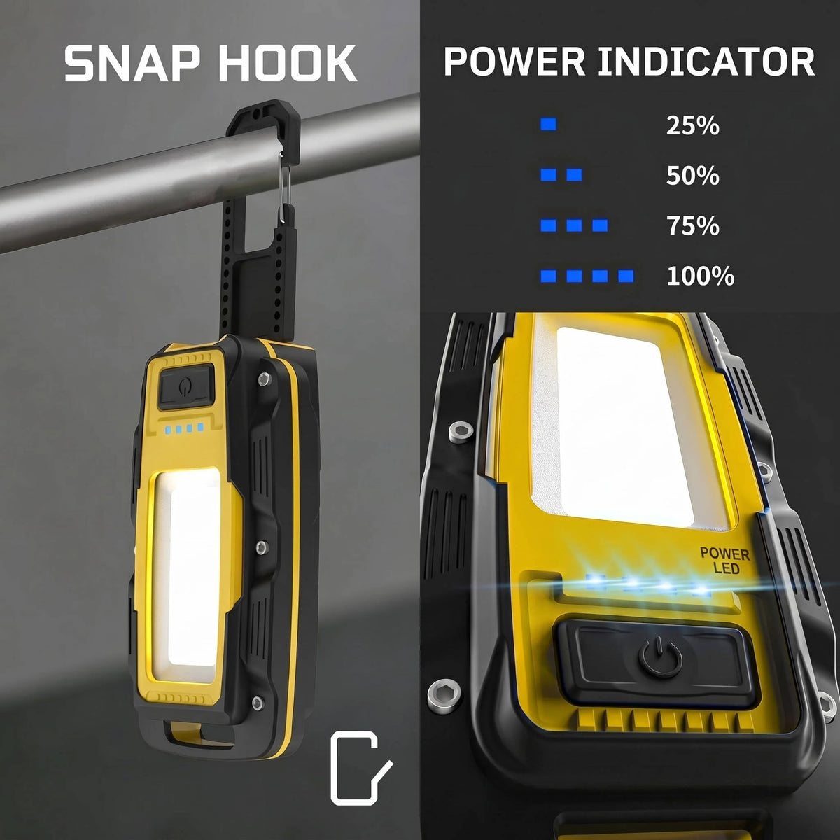 LED Work Light Rechargeable 1000 Lumens Magnetic Base