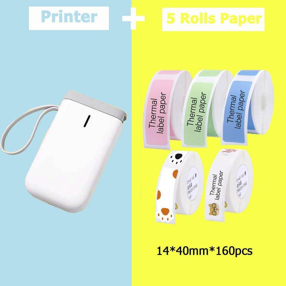 Label Printer Portable Wireless Bluetooth Inkless Thermal Printing