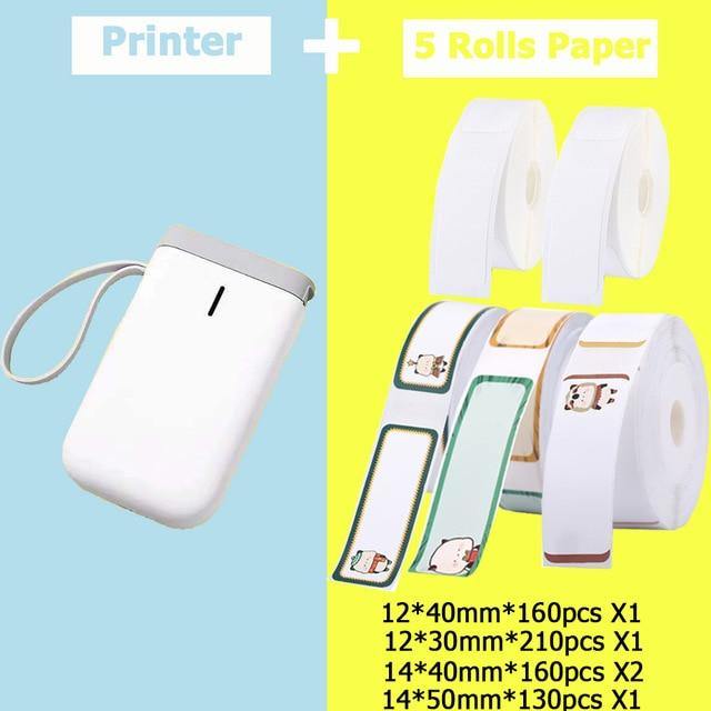 Label Printer Portable Wireless Bluetooth Inkless Thermal Printing