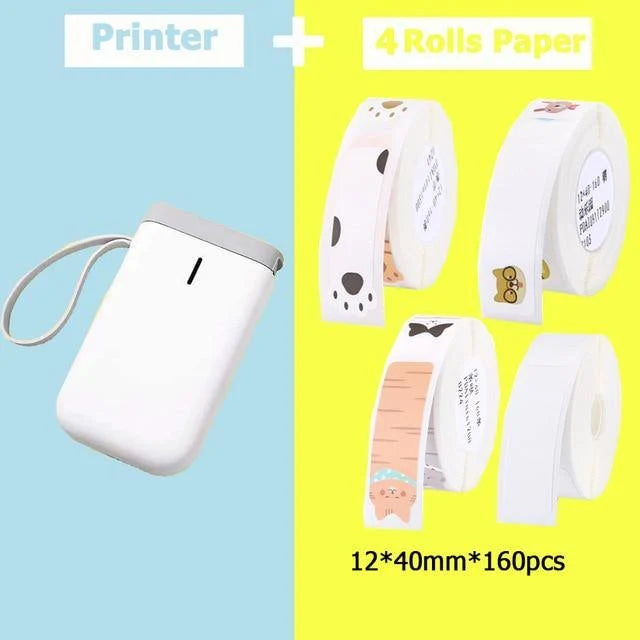 Label Printer Portable Wireless Bluetooth Inkless Thermal Printing