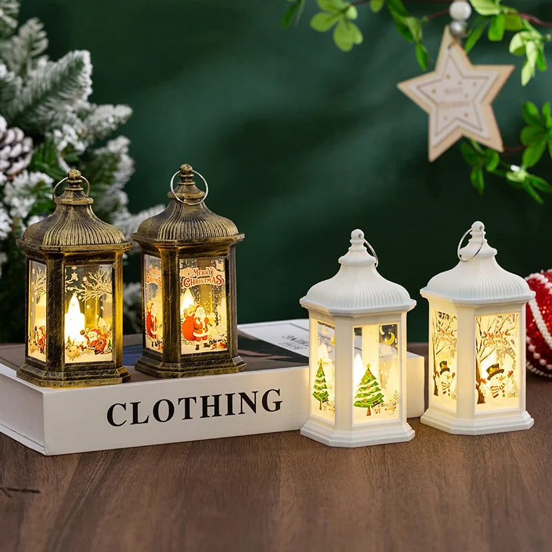 Lantern Hanging & Tabletop Holiday Scene Battery Free