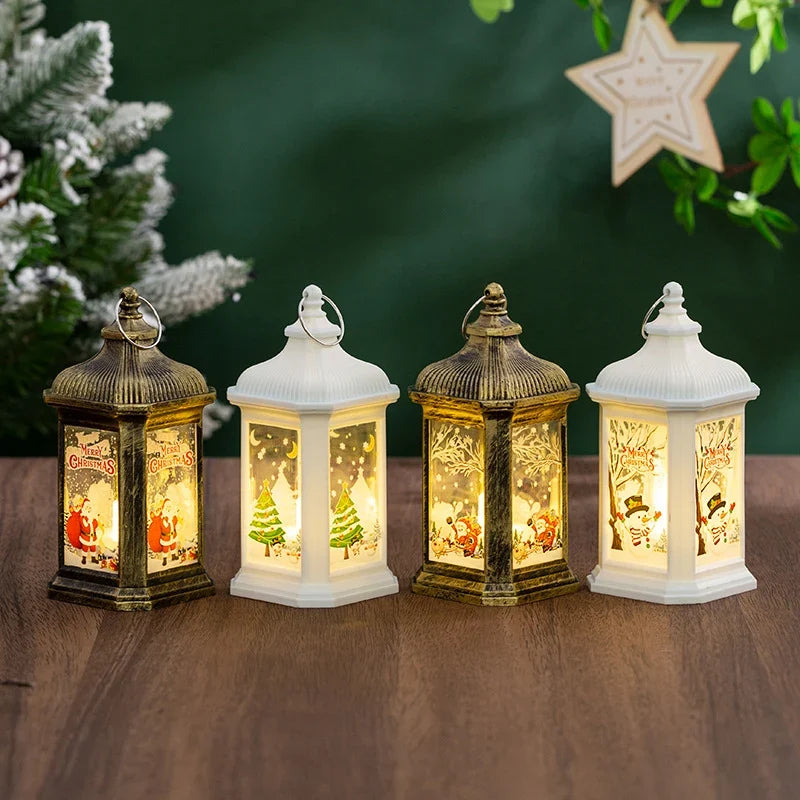 Lantern Hanging & Tabletop Holiday Scene Battery Free
