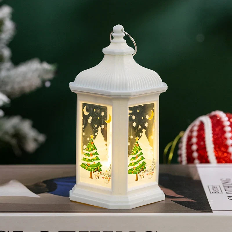 Lantern Hanging & Tabletop Holiday Scene Battery Free