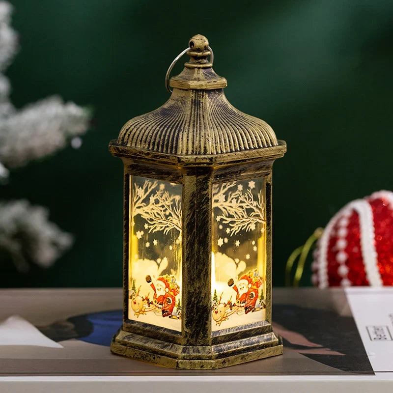 Lantern Hanging & Tabletop Holiday Scene Battery Free