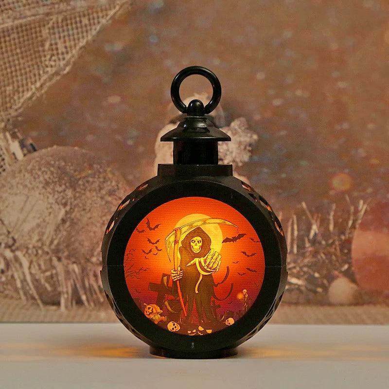 Lantern Intricate Skull Cutout Energy-Saving LED Indoor & Outdoor