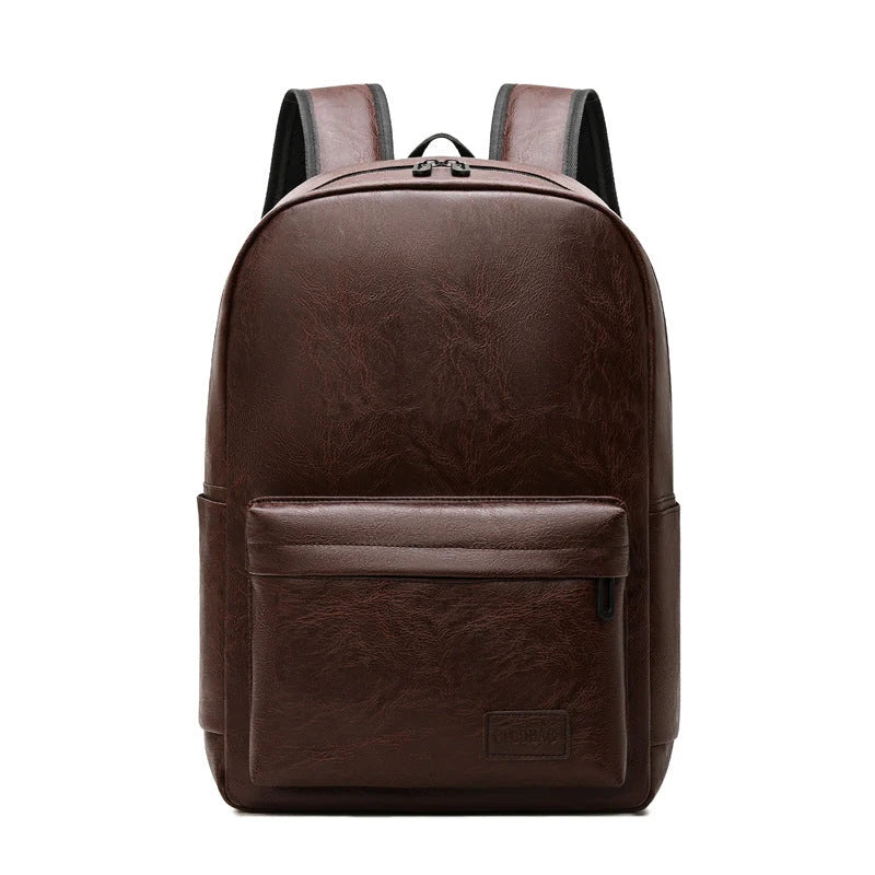 Laptop Backpack Leather Fits 15-Inch Laptops Multiple Pockets
