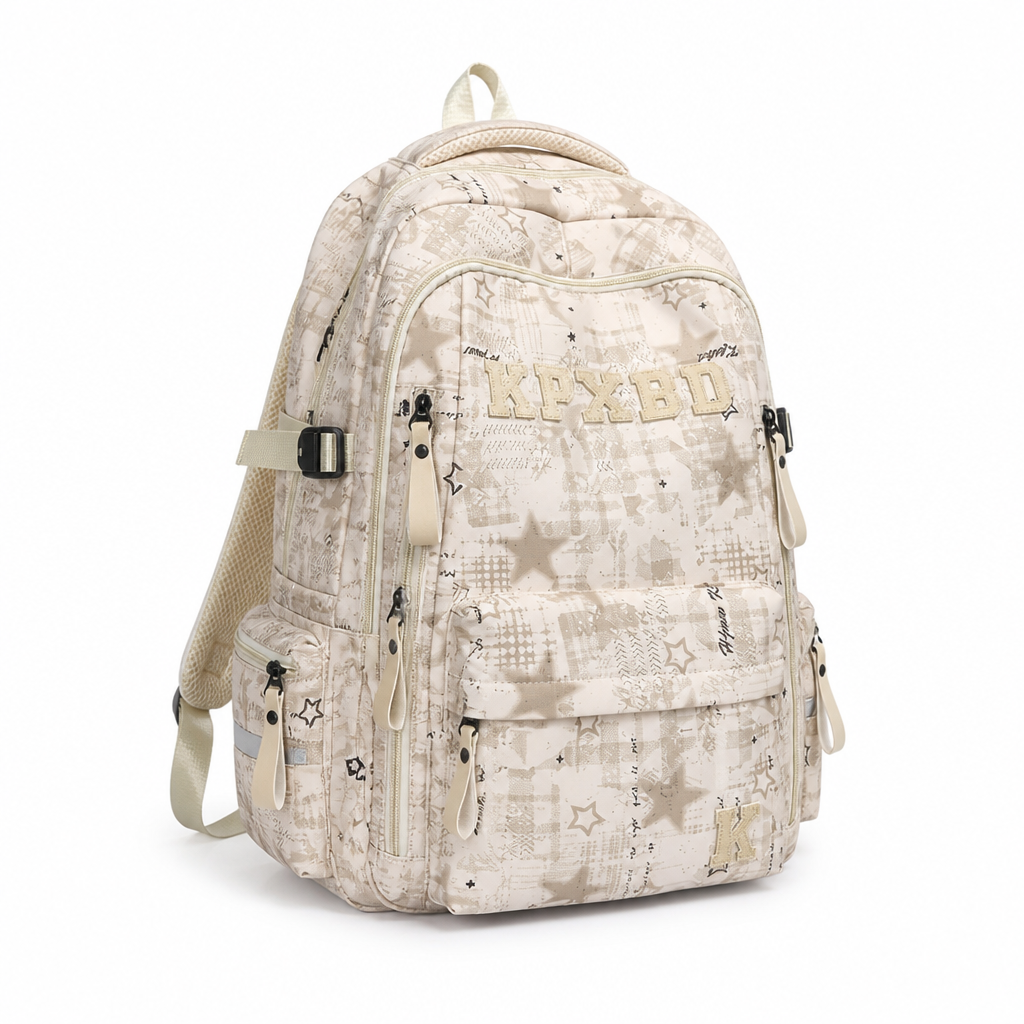 Laptop-Sleeve Multi-Compartment School Backpack