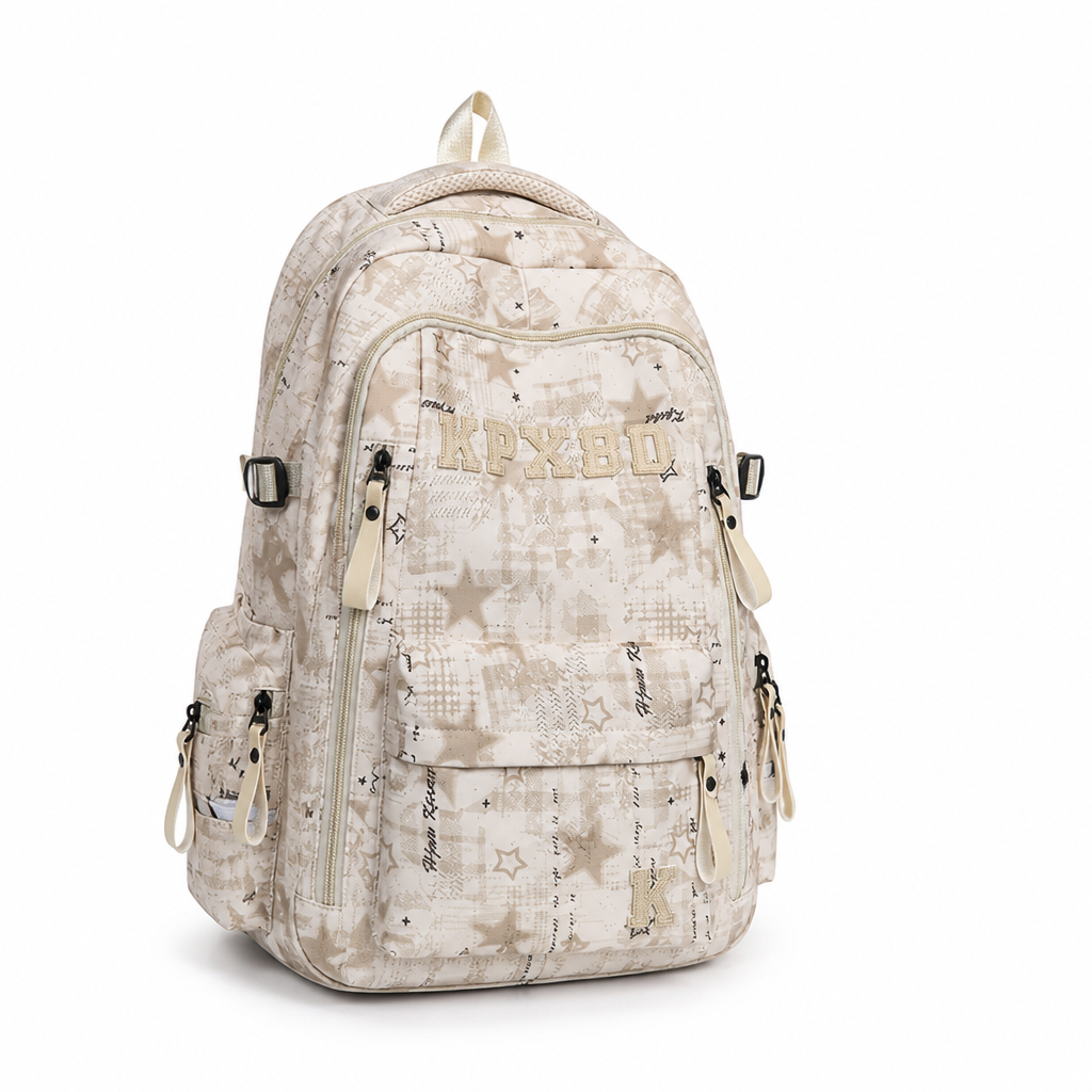 Laptop-Sleeve Multi-Compartment School Backpack