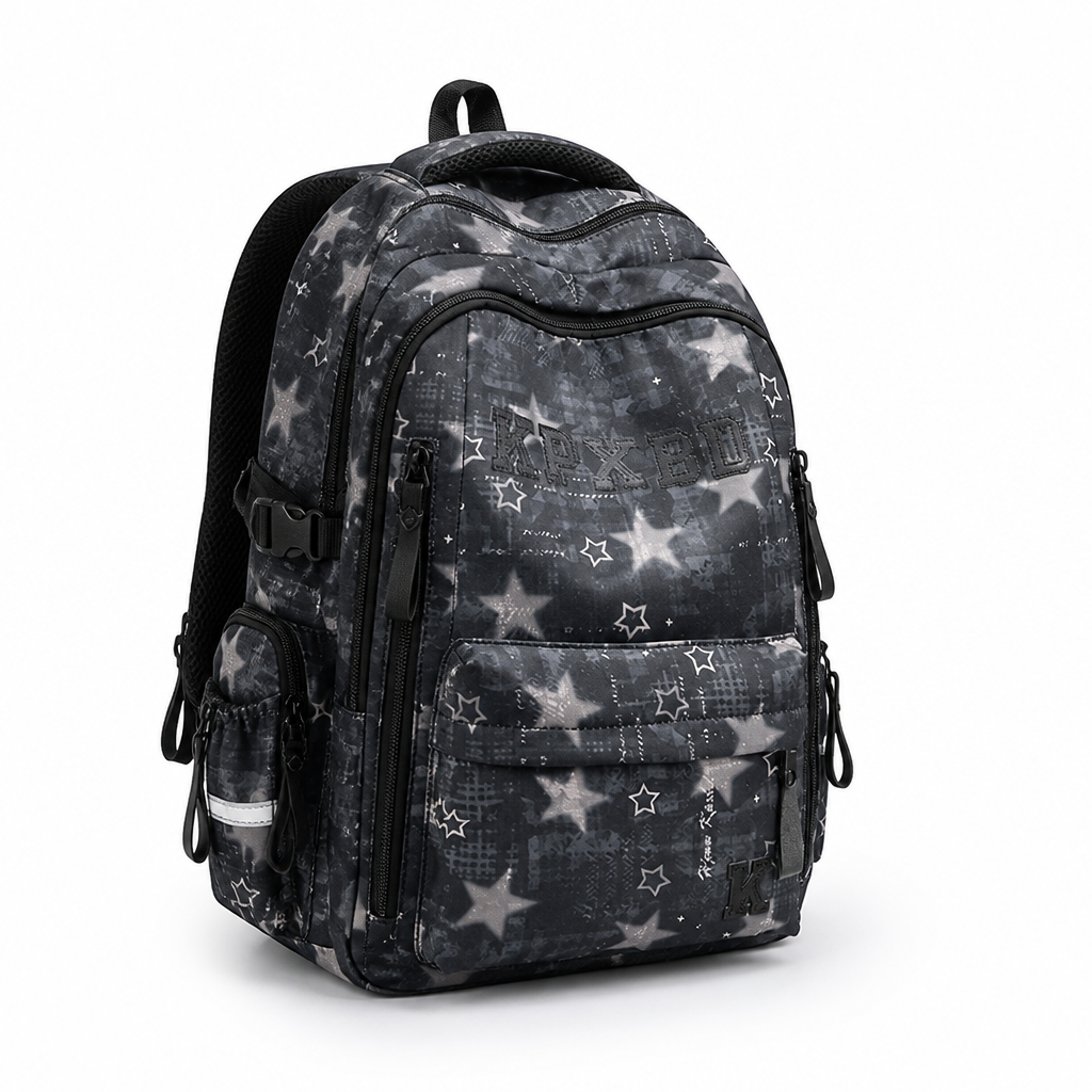 Laptop-Sleeve Multi-Compartment School Backpack