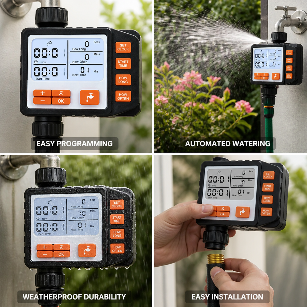 Large Backlit LCD Programmable Garden Hose Timer