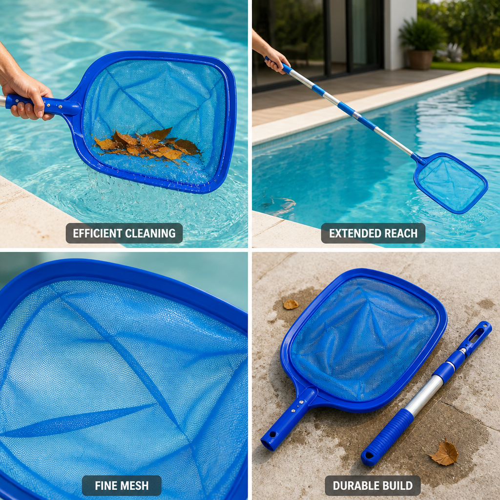Large Mesh Telescopic Pool Skimmer Net