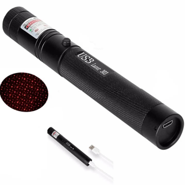 Laser Pointer Adjustable Focus USB Rechargeable Long-Range Beam