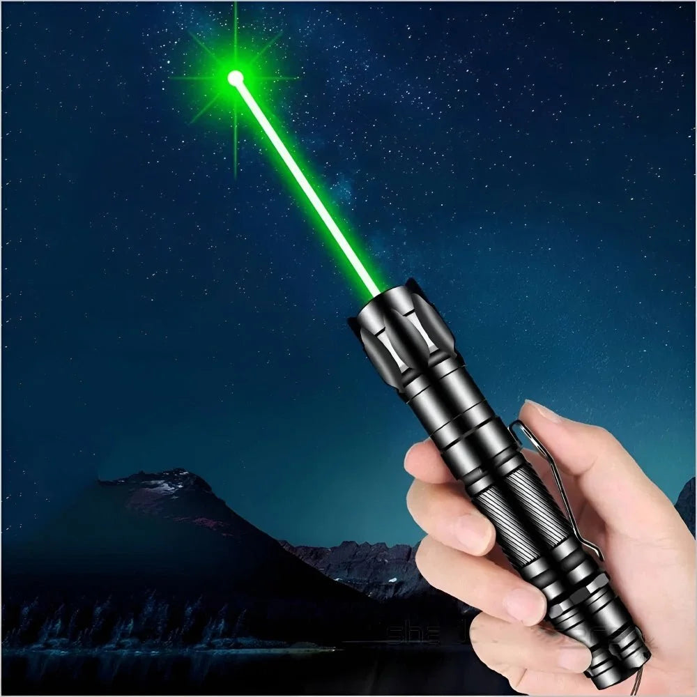 Laser Pointer Green Long-Range USB-Rechargeable Anodized Metal