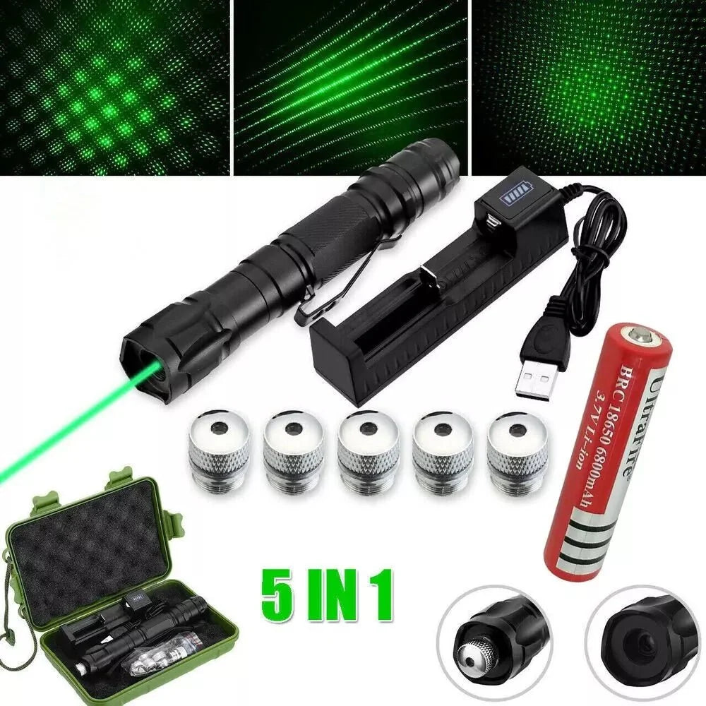 Laser Pointer Green Long-Range USB-Rechargeable Anodized Metal
