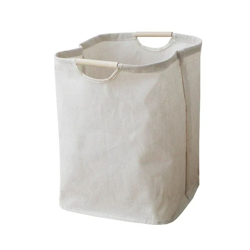 Laundry Basket Cotton & Linen Foldable With Handles