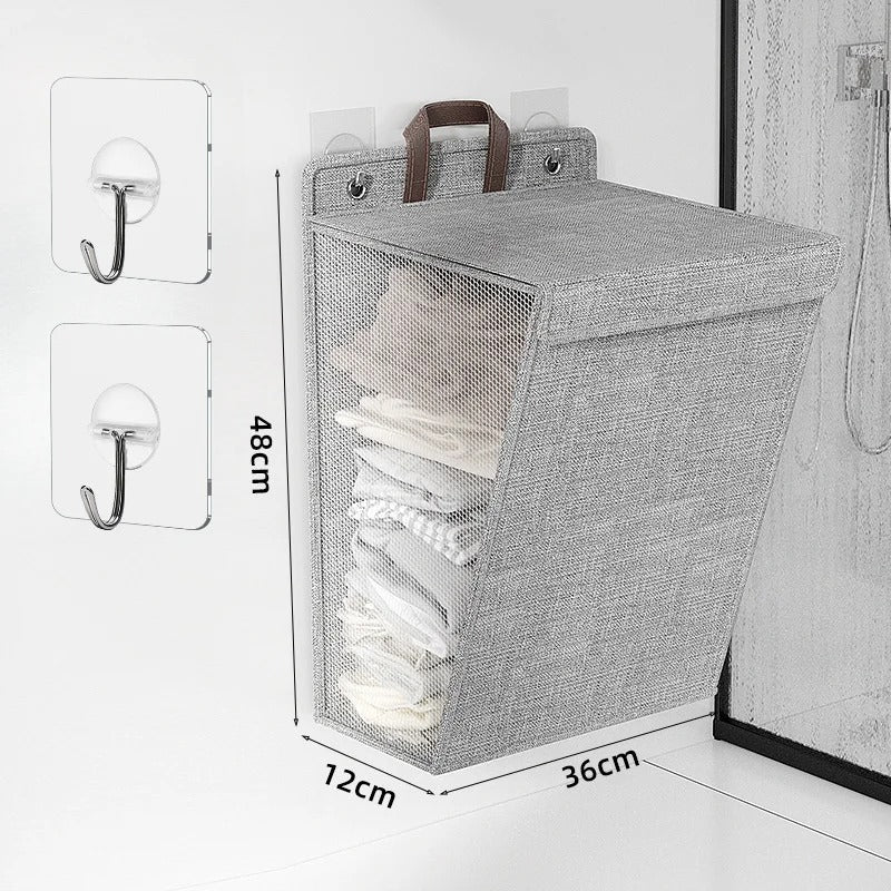 Laundry Basket Fold-Flat Door & Wall Mounting
