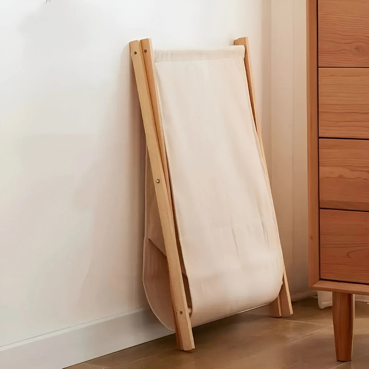 Laundry Basket Foldable Solid Wood Ventilated