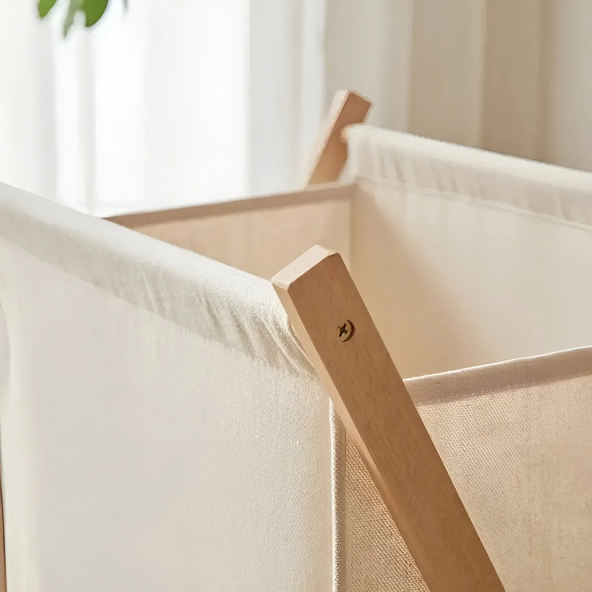 Laundry Basket Foldable Solid Wood Ventilated