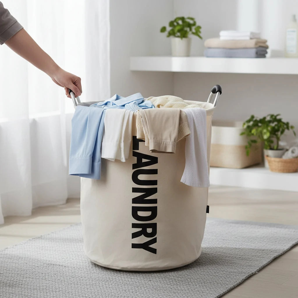 Laundry Hamper Large Foldable Waterproof Lining Reinforced Handles