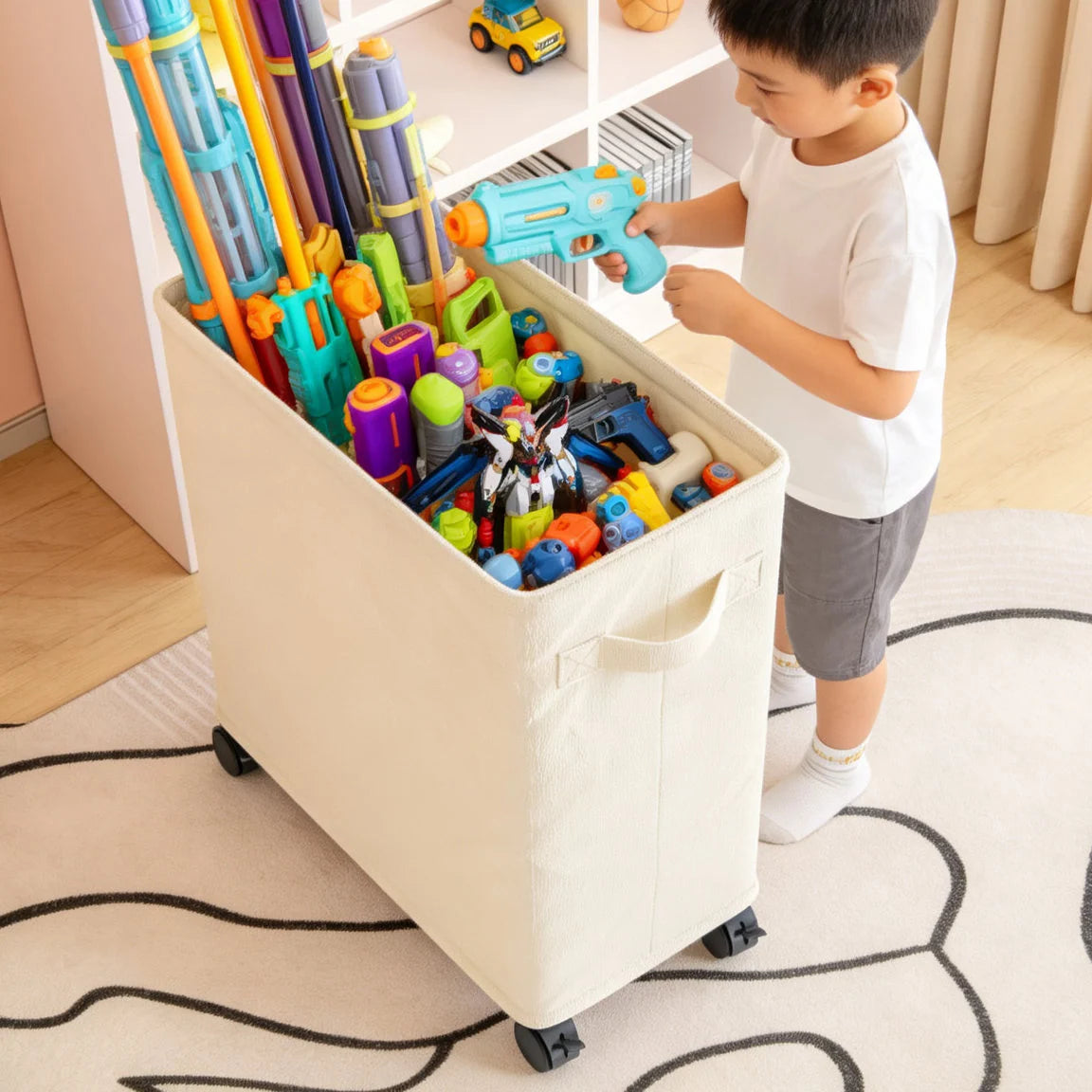 Laundry Hamper Slim Space-Saving Locking Casters