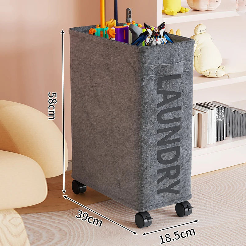 Laundry Hamper Slim Space-Saving Locking Casters