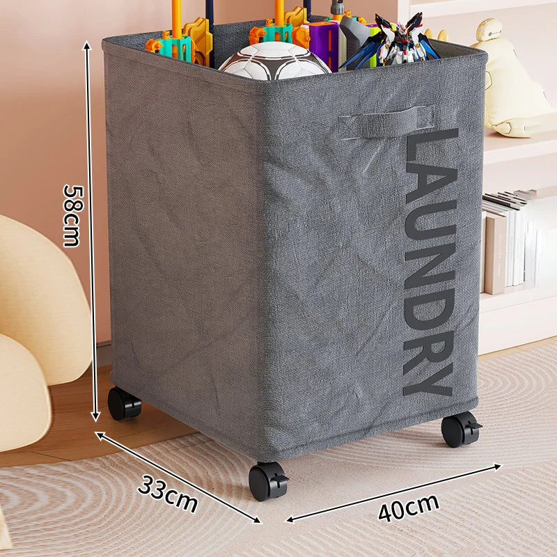 Laundry Hamper Slim Space-Saving Locking Casters