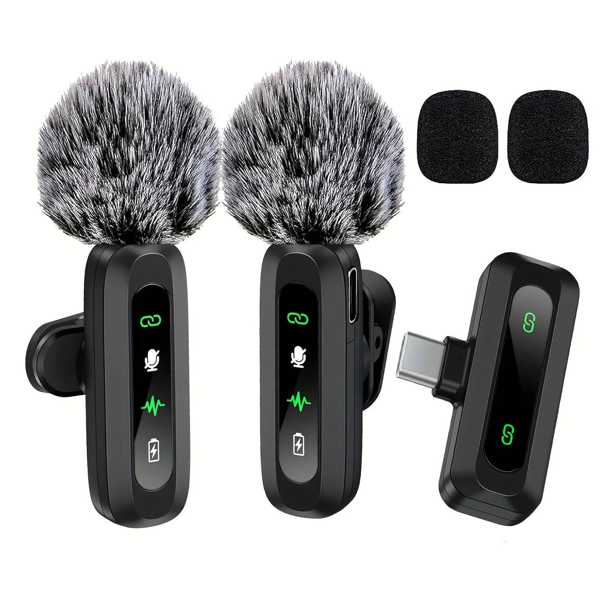 Lavalier Microphone Wireless USB-C With Wind Cap