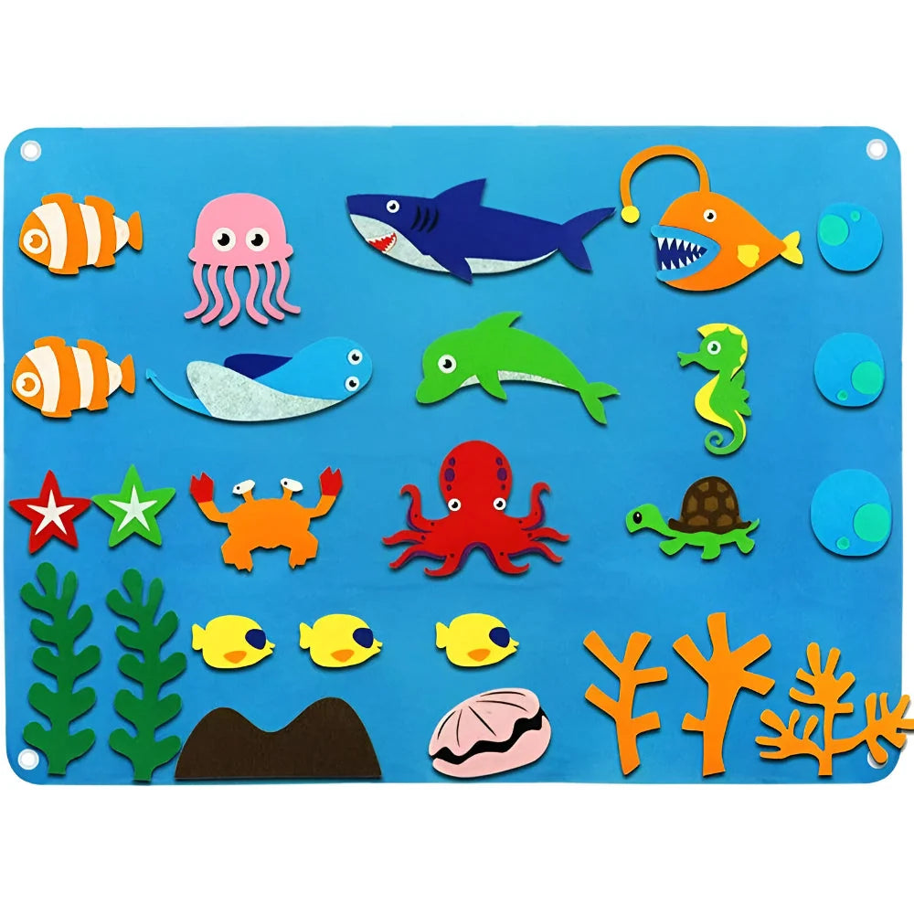 Learning Board Reusable Felt Wall-Mountable & Storage Pouch