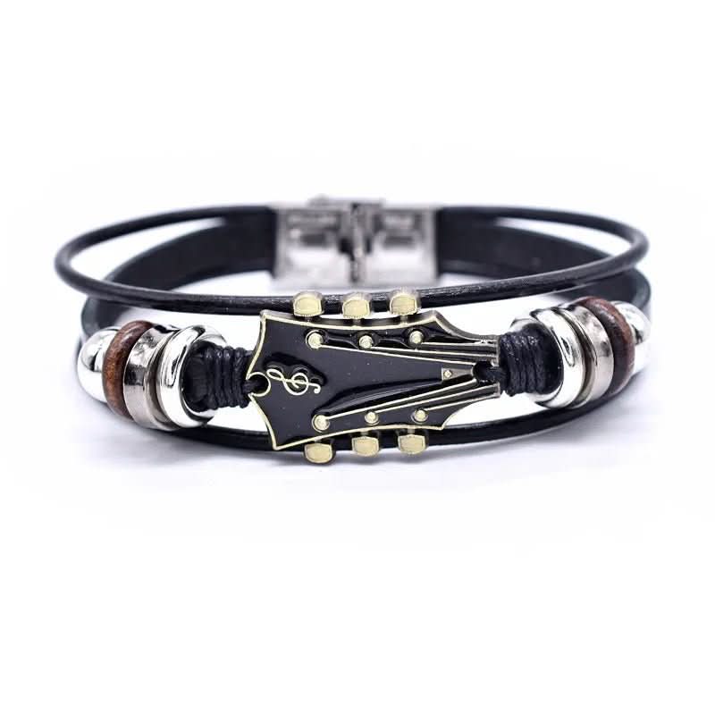 Leather Bracelet Guitar-Inspired Adjustable Fit
