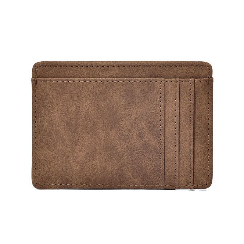 Leather Card Holder Slim Profile Multiple Compartments